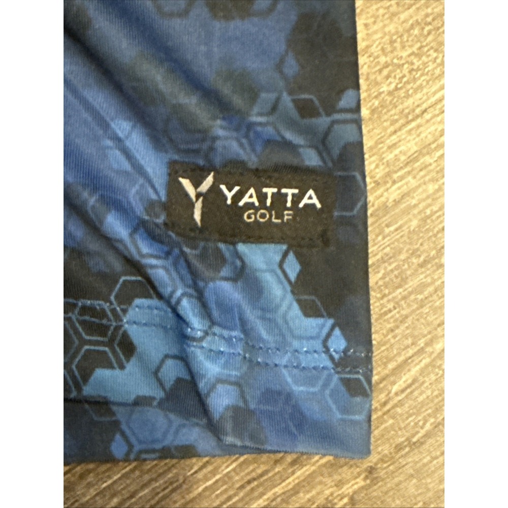 Yatta Golf Men's XL Golf Polo Shirt Blue /Black Geometric - Picture 3 of 7